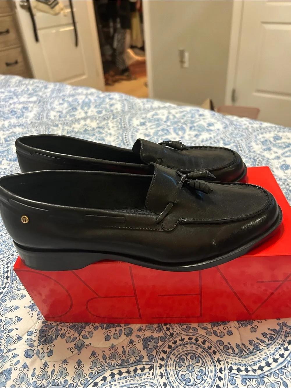 Black Leather Tassel Loafers - Men